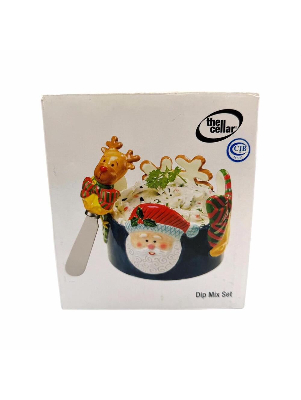Vintage The Cellar Christmas Dip Mix Set – Bowl & Spreader – New in Box